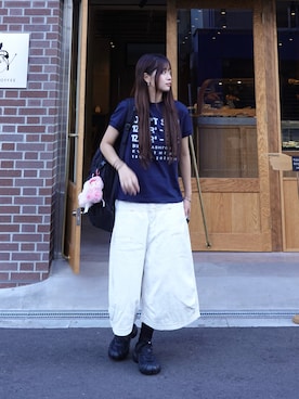 「アイテム（バックパック/リュック）」を使った、kurumiさん（骨格ウェーブ・レディース・166cm）の夏コーディネート