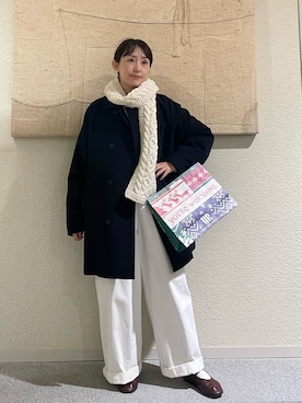 「アイテム（ピーコート）」を使った、haginoさん（レディース・152cm）の秋コーディネート