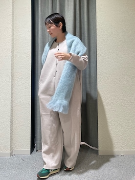 「アイテム（つなぎ/オールインワン、グレー系）」を使った、haginoさん（レディース・152cm）の秋コーディネート