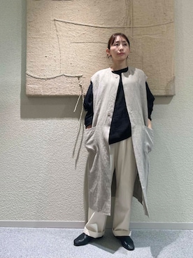 「ナチュラル」｜「アイテム（その他アウター）」を使った、hagino421さん（レディース・152cm）の春コーディネート