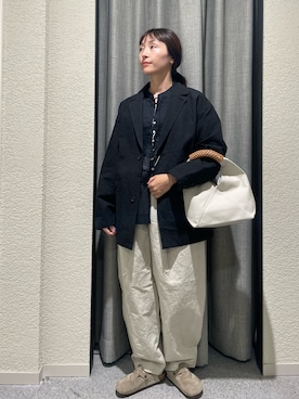 「アイテム（スリッポン）」を使った、haginoさん（レディース・152cm）の秋コーディネート