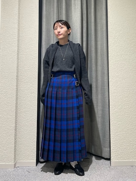 「アイテム（マフラー、グリーン系）」を使った、haginoさん（レディース・152cm）の秋コーディネート