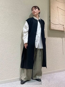 「ナチュラル」｜「アイテム（その他アウター）」を使った、hagino421さん（レディース・152cm）の春コーディネート