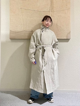 「ナチュラル」｜「アイテム（トレンチコート）」を使った、hagino421さん（レディース・152cm）の春コーディネート