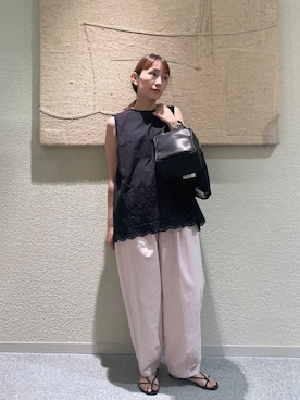 「アイテム（カーディガン/ボレロ、ブラック系）」を使った、hagino421さん（レディース・152cm）の夏コーディネート