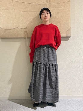 「スカートコーデ」｜「アイテム（帽子）」を使った、haginoさん（レディース・152cm）の秋コーディネート