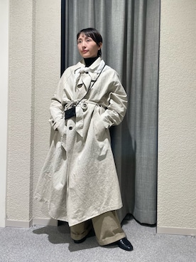 「アイテム（ステンカラーコート）」を使った、haginoさん（レディース・152cm）の秋コーディネート