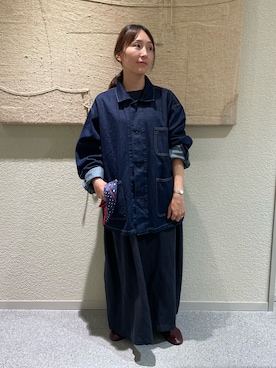 「アイテム（カバーオール）」を使った、haginoさん（レディース・152cm）の秋コーディネート