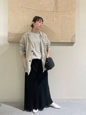「春のジャケットスタイル」｜「アイテム（スウェット）」を使った、hagino421さん（レディース・152cm）の春コーディネート