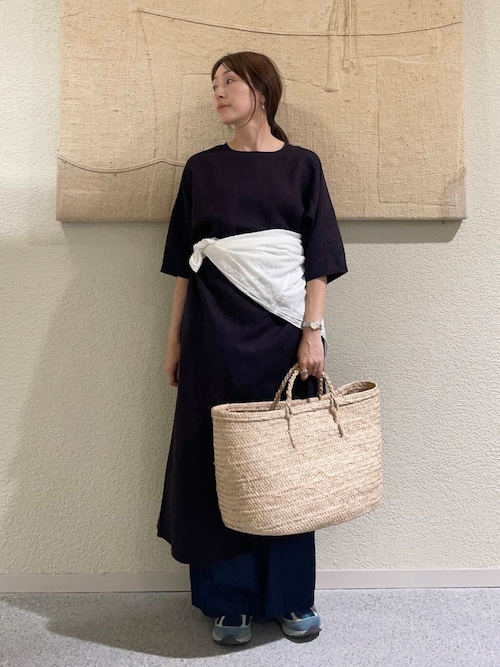 『2サイズ展開』リネンレーヨンワイドワンピース