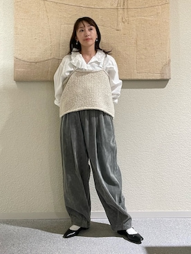 アルパカウールブークレニットキャミソールを使った人気ファッション