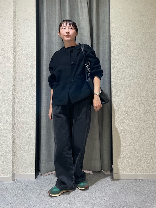 かぐれ　クルーネックジャケット　ノーカラージャケット かぐれ ジャケット ノーカラージャケット ウールクルーネック