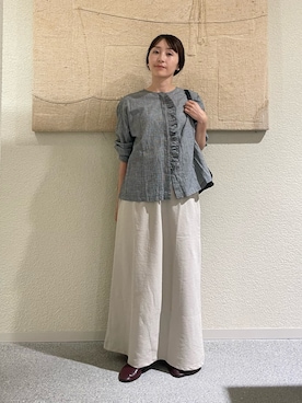 「フリルトップス」｜haginoさん（レディース・152cm）の夏コーディネート