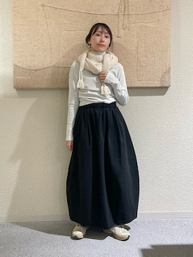 「アイテム（ストール/ショール）」を使った、haginoさん（レディース・152cm）の秋コーディネート
