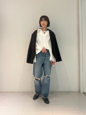 「アイテム（テーラードジャケット）」を使った、araiさん（レディース・161cm）の秋コーディネート