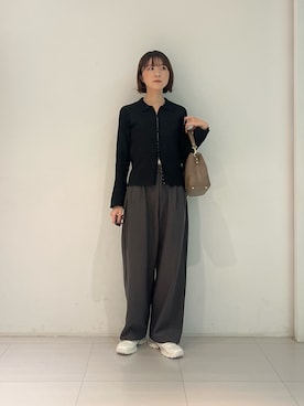 「アイテム（カーディガン/ボレロ）」を使った、araiさん（レディース・161cm）の秋コーディネート
