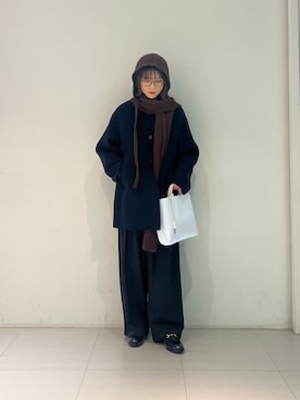 「アイテム（ステンカラーコート）」を使った、araiさん（レディース・161cm）の秋コーディネート