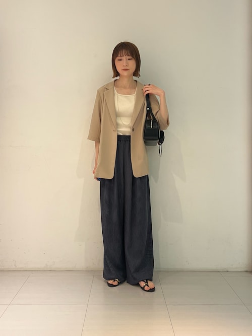 ウエストギャザーCanvasストレートパンツ 3サイズ展開』『イージーケア』タックギャザーストレートパンツ