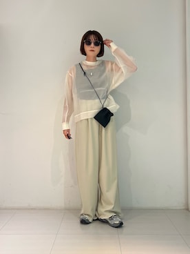 「アイテム（ポーチ）」を使った、araiさん（レディース・161cm）の夏コーディネート