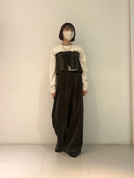 「URBAN RESEARCH（アーバンリサーチ）のウール100 クルーネックソフトニット（ニット/セーター）」を使った、araiさん（レディース・161cm）の秋コーディネート