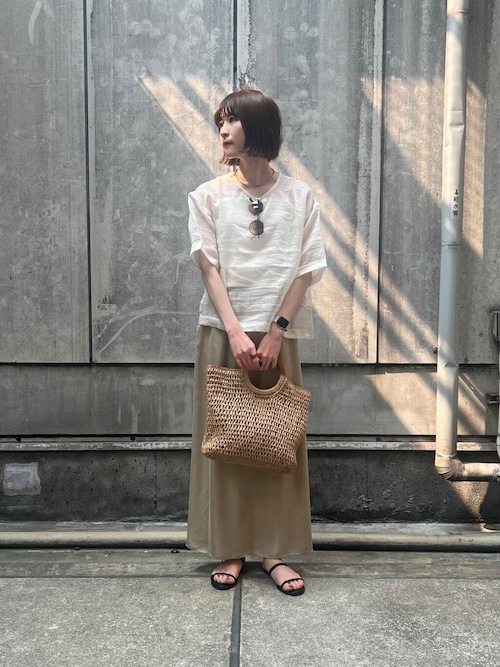 『2サイズ展開』キュプラサテンストレートスカート