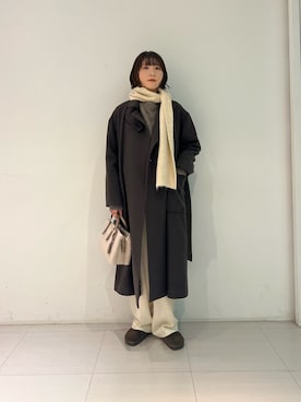 「ニット/セーター」｜「アイテム（ジャケット/アウター）」を使った、araiさん（レディース・161cm）の冬コーディネート