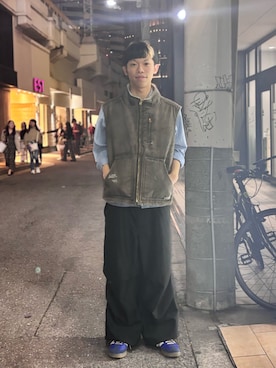 「アイテム（ベスト）」を使った、tou1109さん（メンズ・163cm）の秋コーディネート