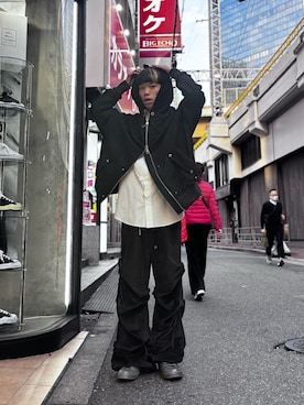 「アイテム（シャツ/ブラウス）」を使った、tou1109さん（メンズ・163cm）の冬コーディネート