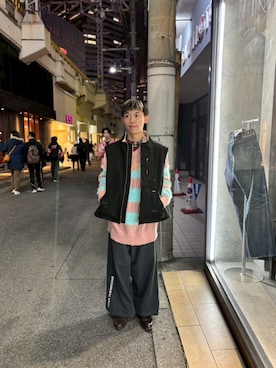 「アイテム（ベスト）」を使った、tou1109さん（メンズ・163cm）の冬コーディネート