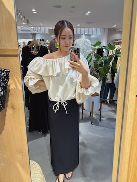 「オフショルダー」｜ran_158cmさん（レディース・158cm・20代）の春コーディネート