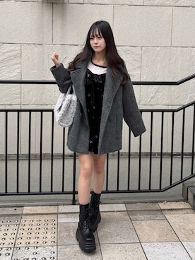 「ガーリーコーデ」｜「アイテム（ブーツ）」を使った、ひろさん（レディース・155cm）の秋コーディネート