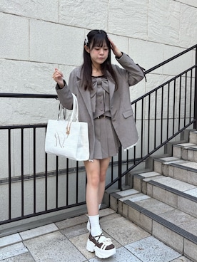 「OLIVE des OLIVE（オリーブデオリーブ）のスニーカー風バレーシューズ（スニーカー）」を使った、ひろさん（レディース・155cm）の夏コーディネート