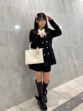 「アイテム（ノーカラージャケット）」を使った、ひろさん（レディース・155cm）の秋コーディネート