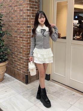 「ガーリーコーデ」｜「アイテム（ブーツ）」を使った、ひろさん（レディース・155cm）の秋コーディネート