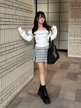 「ガーリーコーデ」｜「アイテム（ブーツ）」を使った、ひろさん（レディース・155cm）の秋コーディネート