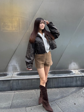「アイテム（ブルゾン）」を使った、ひろさん（レディース・155cm）の秋コーディネート
