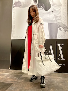 「ARMANI EXCHANGE（アルマーニエクスチェンジ）のアイテム（トレンチコート）」を使った、HAMAさん（レディース・158cm）の春コーディネート