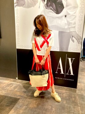 「AXchange」｜「アイテム（スリッポン）」を使った、HAMAさん（レディース・158cm）の春コーディネート