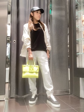 「アイテム（ナイロンジャケット）」を使った、HAMAさん（レディース・158cm）の夏コーディネート