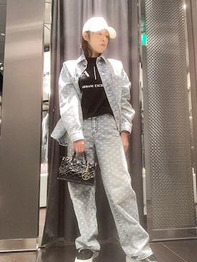 「ARMANI EXCHANGE（アルマーニエクスチェンジ）のアイテム（シャツ/ブラウス）」を使った、HAMAさん（レディース・158cm）の秋コーディネート