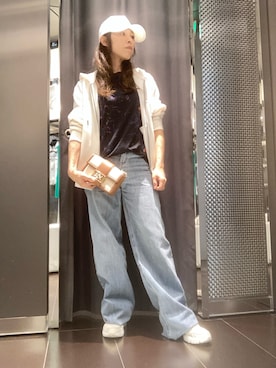 「ロゴバッグ」｜HAMAさん（レディース・158cm）の夏コーディネート