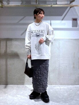 「LOWRYS FARM（ローリーズファーム）のチェーンネックレス　976398（ネックレス）」を使った、みのりさん（レディース・155cm）の春コーディネート