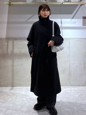 「LOWRYS FARM」｜「アイテム（ステンカラーコート）」を使った、みのりさん（レディース・155cm）の冬コーディネート