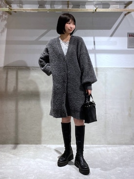 「LOWRYS FARM」｜「アイテム（チュニック）」を使った、みのりさん（レディース・155cm）の冬コーディネート