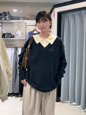 「LOWRYS FARM（ローリーズファーム）のアイテム（ハンドバッグ）」を使った、みのりさん（レディース・155cm）の秋コーディネート