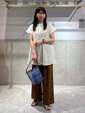 ノルマンディリネンワイドパンツ 249932を使った人気ファッション