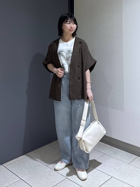 「LOWRYS FARM（ローリーズファーム）のアイテム（ジャケット/アウター）」を使った、みのりさん（レディース・155cm）の春コーディネート