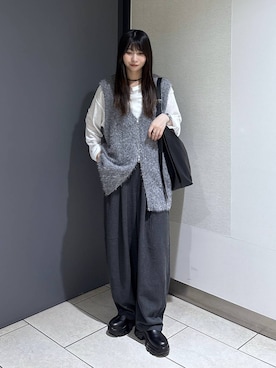 「LOWRYS FARM（ローリーズファーム）のアイテム（ベスト）」を使った、みのりさん（レディース・155cm）の秋コーディネート