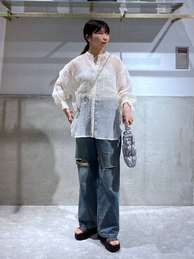 「モバイルグッズ_Me%」｜「アイテム（アクセサリー）」を使った、みのりさん（レディース・155cm）の夏コーディネート