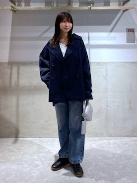「LOWRYS FARM」｜「アイテム（トレンチコート）」を使った、みのりさん（レディース・155cm）の春コーディネート